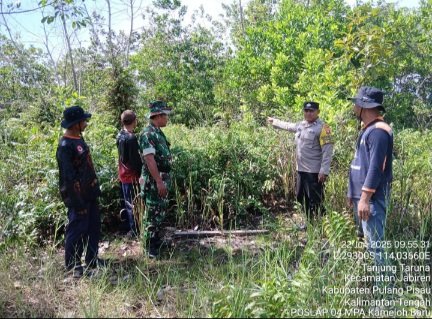 Polsek Sabangau Patroli Cegah Karhutla di Kelurahan Kameloh Baru