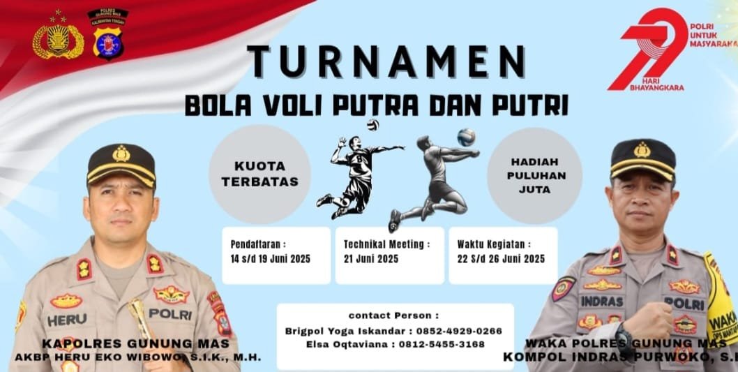 Polres Gumas Gelar Turnamen Bola Voli Semarakan Hari Bhayangkara ke-79