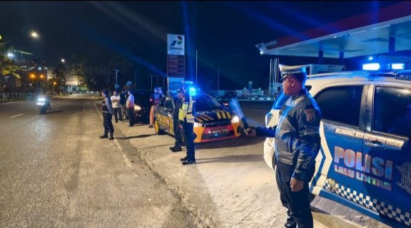 Patroli Malam, Polresta Palangka Raya Sisir Lokasi Rawan Balap Liar