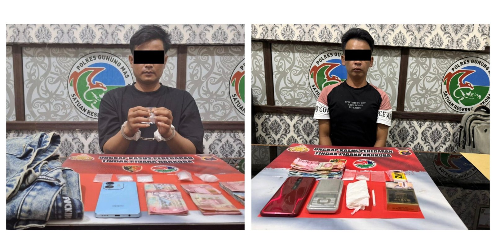 Polres Gumas Bekuk Dua Pengedar, Sita 32,26 Gram Sabu