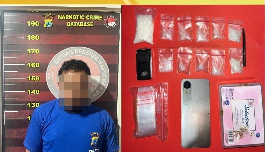 Barbuk 34,92 Gram, Polisi Berhasil Amankan Pengedar Sabu di Batu Ampar