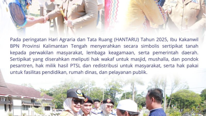 Kanwil BPN Kalteng Gelar Upacara HANTARU 2025 “Tanah Terjaga, Ruang Tertata, Wujudkan Asta Cita”