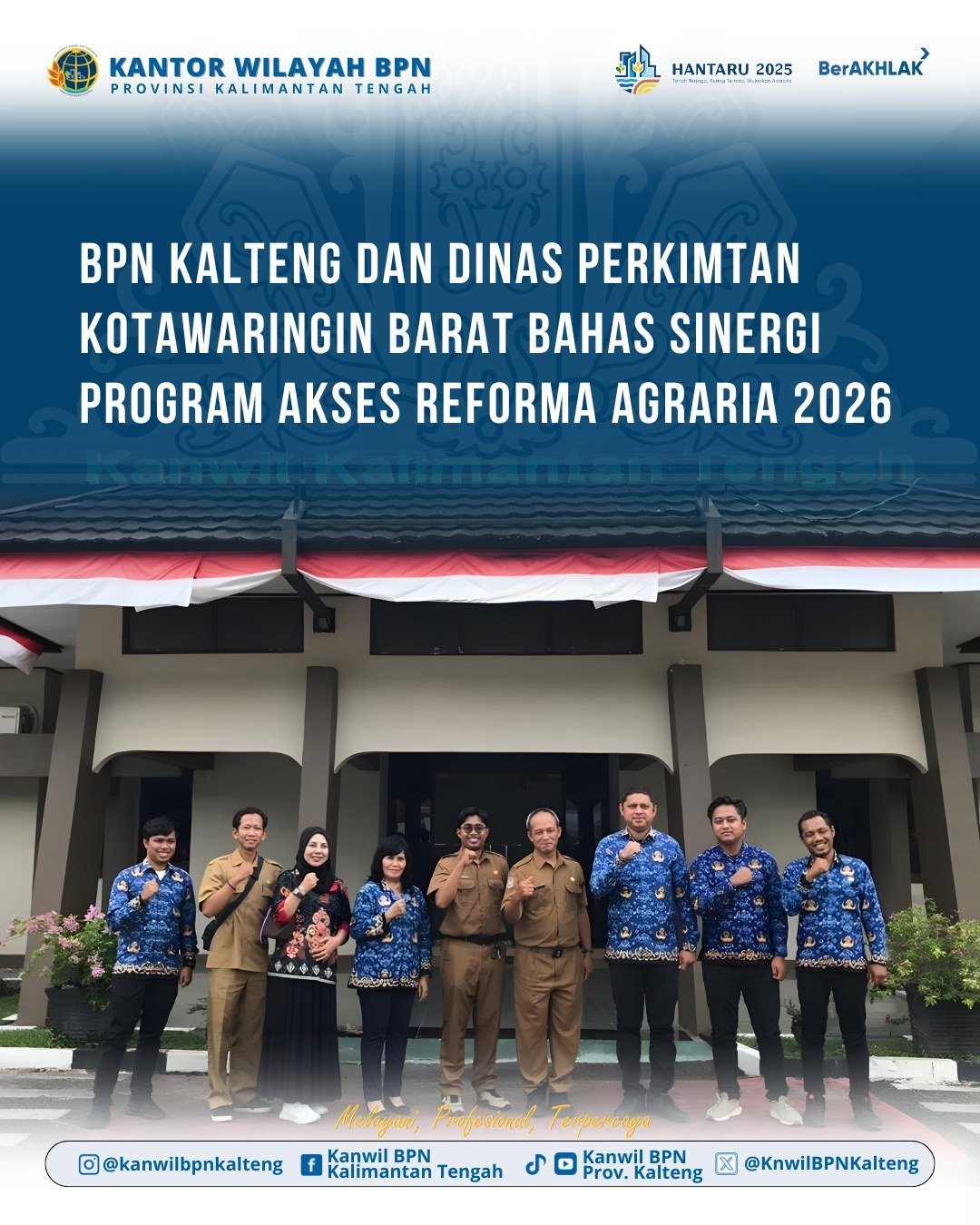Perkuat Sinergi Program Pertanahan, Perkimtan Kobar Konsultasi Akses Reforma Agraria ke Kanwil BPN Kalteng