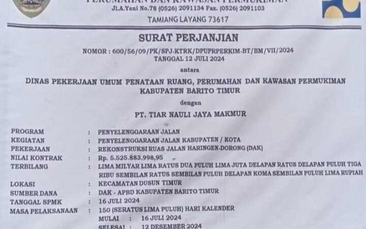 Rekontruksi Jalan Haringen-Dorong Bartim 2024 Diduga Rugikan Negara Miliaran Rupiah, Beruntung Ada BPK RI