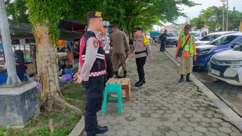 Patroli Polres Gunung Mas Sisir Jalur Protokol, Perketat Pengawasan di Bank Kalteng dan Taman Kota