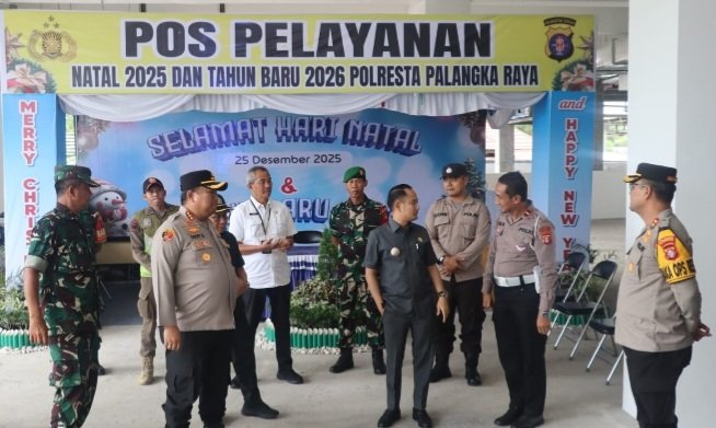 Kapolresta Palangka Raya dan Forkopimda Tinjau Pos Operasi Lilin Telabang 2025