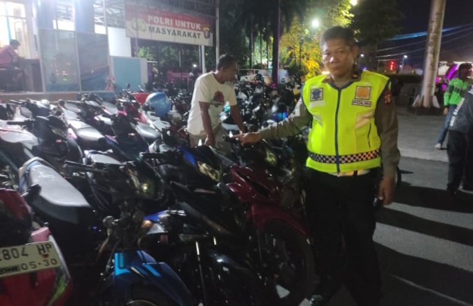 Satlantas Polresta Palangka Raya Amankan Puluhan Motor Knalpot Blong