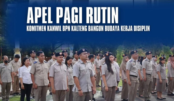 Bangun Koordinasi dan Integritas, Kanwil BPN Kalteng Konsisten Laksanakan Apel Pagi