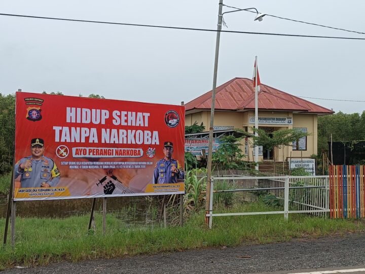 Kampanye Humanis Anti Narkoba, Satresnarkoba Polres Kapuas Pasang Spanduk Imbauan