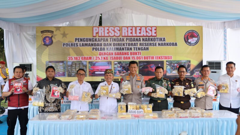 Polres Lamandau Bongkar Jaringan Narkoba, Puluhan Kilogram Sabu dan Ribuan Ekstasi Disita