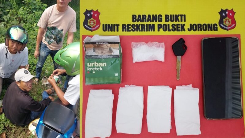 Polsek Jorong Tangkap Pemuda Pembawa 8,23 Gram Sabu di Pinggir Jalan Ahmad Yani