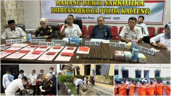 Musnahkan 1,09 Kg Sabu dari 12 Kasus, Polda Kalteng Tetapkan 20 Tersangka