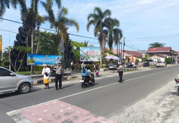 Satlantas Polresta Palangka Raya Jaga Kekhusyukan Ngambek Geni Nyepi 2026