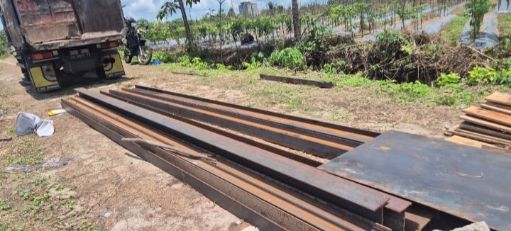 Besi Jembatan Garuda Telah Tiba, Pembangunan Semakin Dipercepat