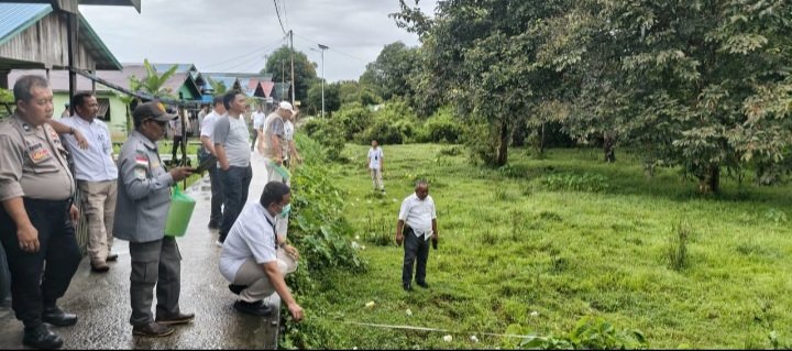 Polsek Pahandut Siaga di Puntun Amankan Pengukuran Lahan Posko Anti Narkoba