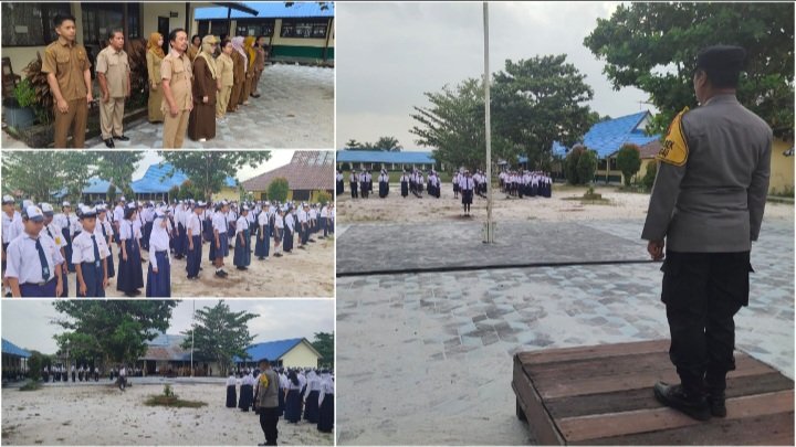 Kapolsek Sabangau Jadi Pembina Upacara di SMPN 7 Palangka Raya, Edukasi Kamtibmas
