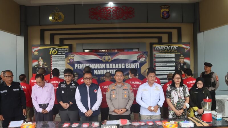 Polres Kotim Bakar Peredaran Narkoba, 1,29 Kilogram Sabu Dimusnahkan dari 11 Kasus