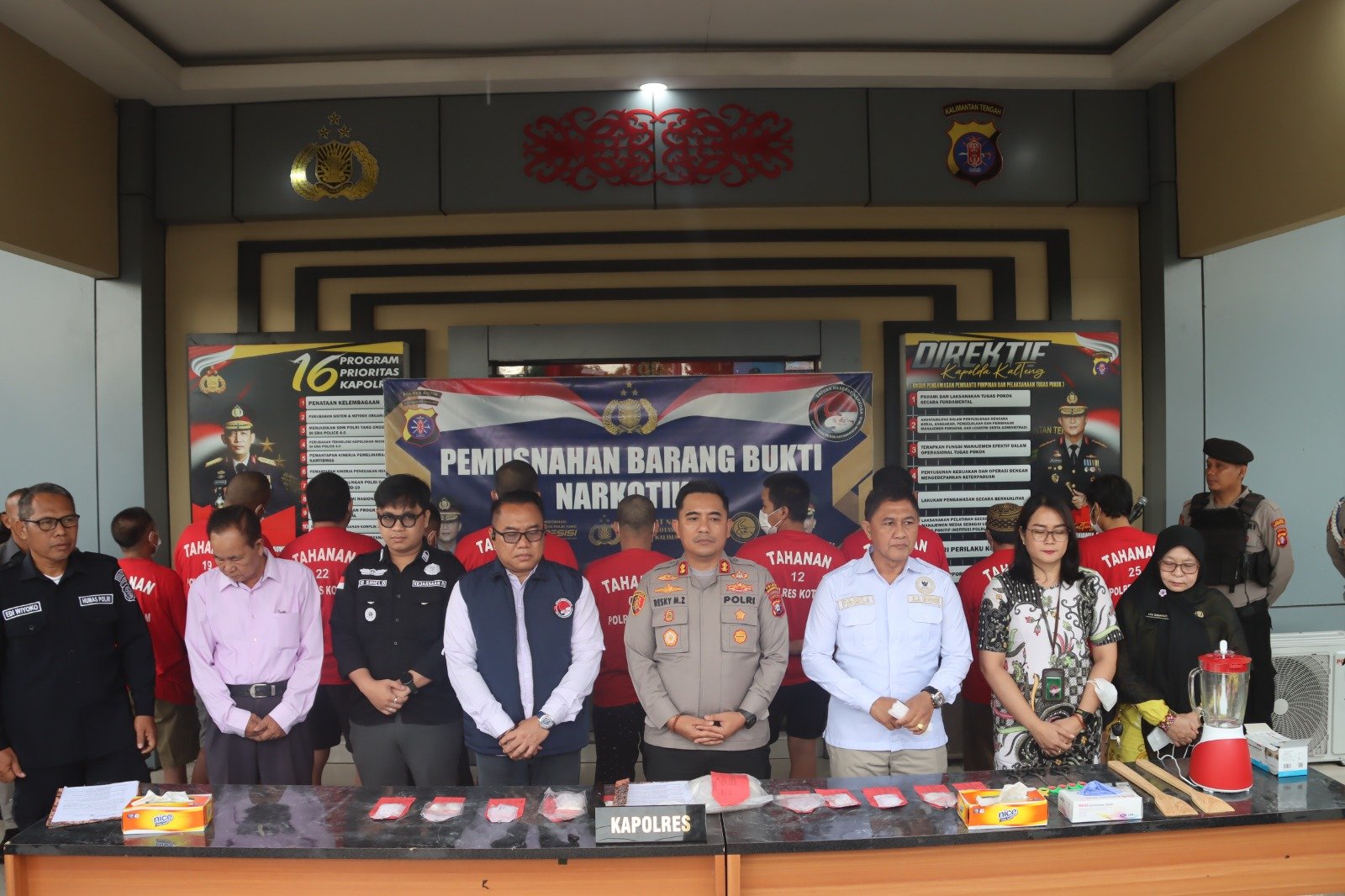 Polres Kotim Bakar Peredaran Narkoba, 1,29 Kilogram Sabu Dimusnahkan dari 11 Kasus