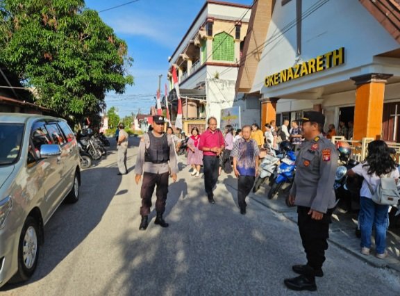 Polresta Palangka Raya Gelar Pengamanan Ibadah Kenaikan Yesus Kristus di Seluruh Gereja