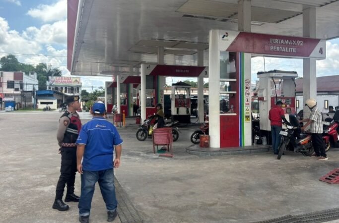 Satsamapta Polresta Palangka Raya Patroli Sambang ke SPBU di Rajawali