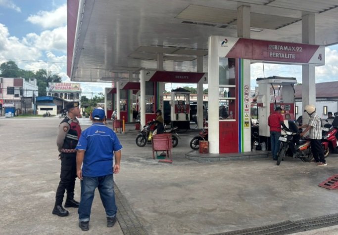 Satsamapta Polresta Palangka Raya Patroli Sambang ke SPBU di Rajawali