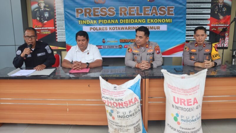 Polres Kotim Selamatkan 180 Karung Pupuk Subsidi, Harapan Petani Tetap Terjaga