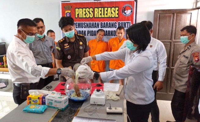 Satresnarkoba Polresta Palangka Raya Musnahkan 36,47 Gram Sabu & 82 Butir Ekstasi