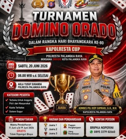Polresta Palangka Raya Gelar Turnamen Domino Kapolresta Cup,  Pendaftaran Gratis
