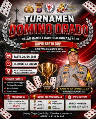 Polresta Palangka Raya Gelar Turnamen Domino Kapolresta Cup,  Pendaftaran Gratis
