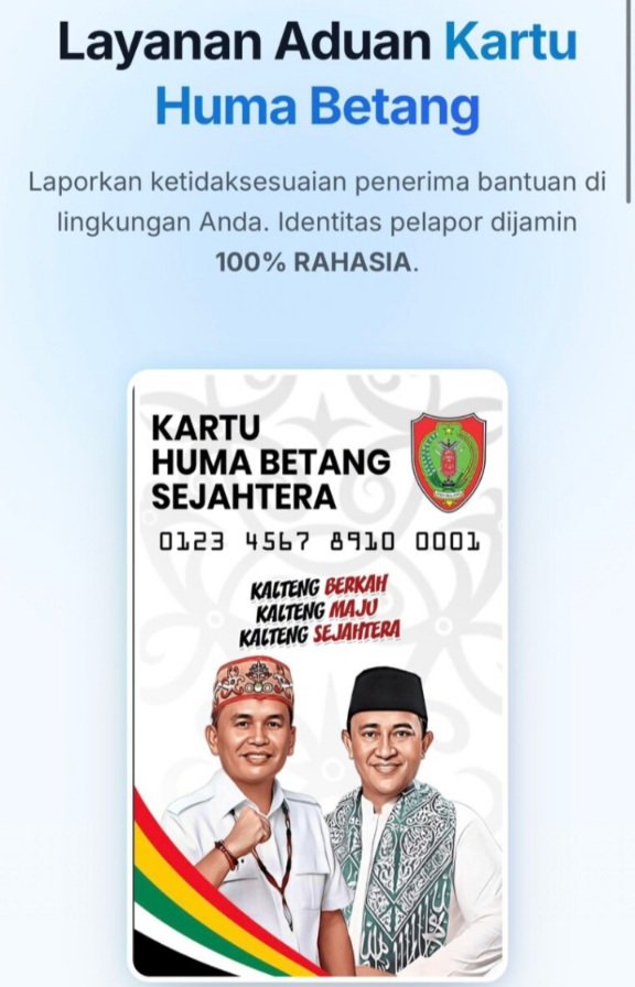 Pemprov Kalteng Buka Kanal Aduan Kartu Huma Betang, Warga Diajak Aktif Mengawasi