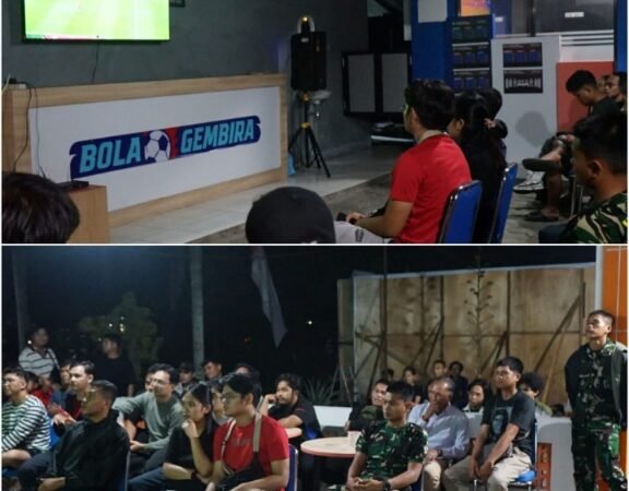 Pererat Kebersamaan, Anggota Kodim 1016/Plk Nonton Bareng Piala Dunia