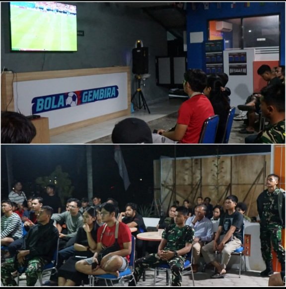 Pererat Kebersamaan, Anggota Kodim 1016/Plk Nonton Bareng Piala Dunia