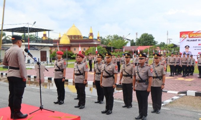 Kapolres Katingan Pimpin Sertijab Kasat Reskrim & Tiga Kapolsek
