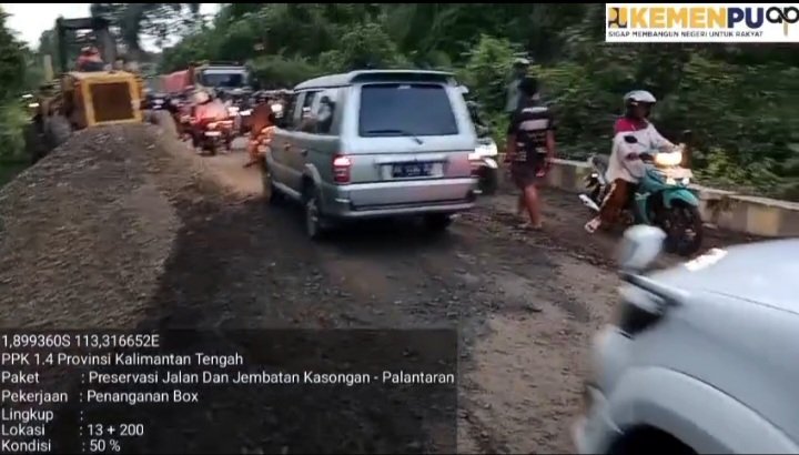 BPJN Kalteng Tangani Ambruknya Box Culvert di Jalur Kasongan–Kereng Pangi, Lalu Lintas Kembali Dibuka Bergantian