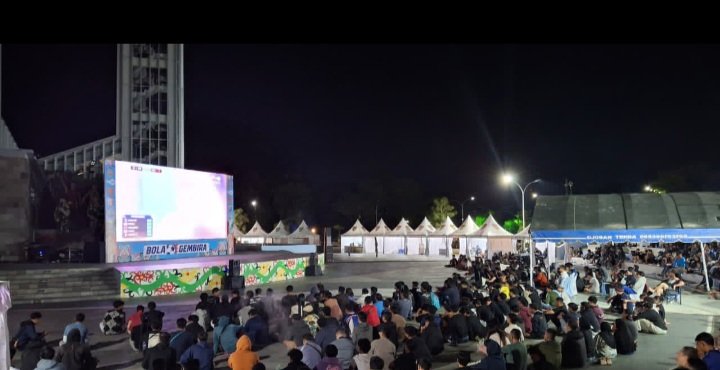 Meriah, Nobar Piala Dunia Anggota Kodim 1016/Plk dan Masyarakat