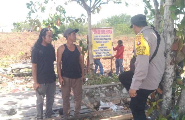 Monitoring Sengketa Lahan, Bhabinkamtibmas Langkai Imbau Warga Tempuh Jalur Hukum
