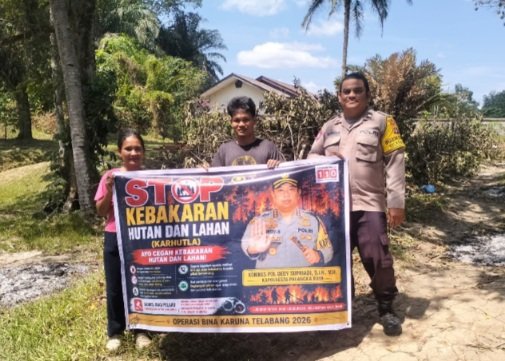 Rangkul Warga Kanarakan, Polsek Bukit Batu Sosialisasikan Stop Karhutla
