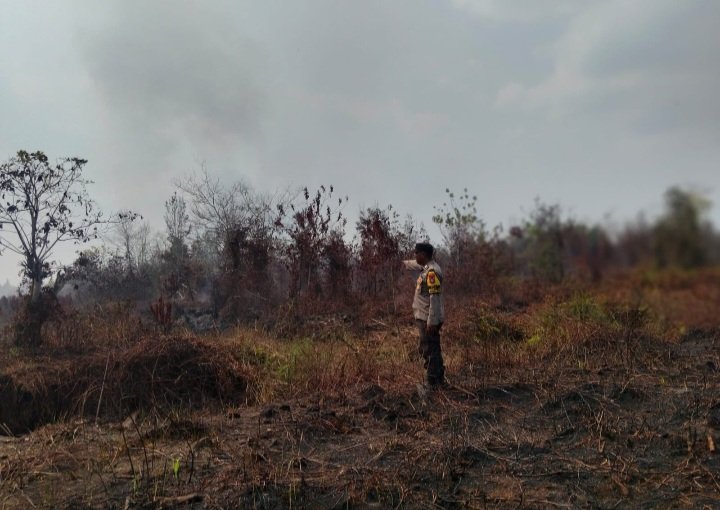 Polsubsektor Jekan Raya Cek Lahan Terbakar di Yos Sudarso Ujung