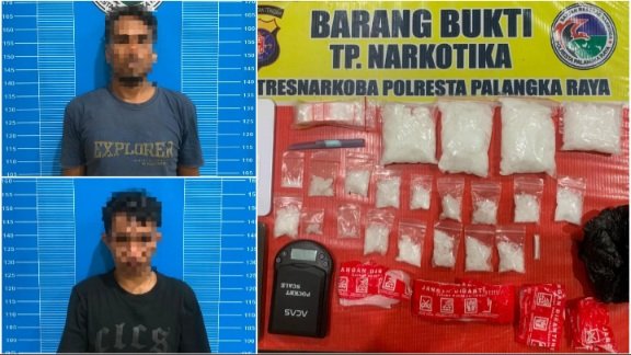 Dua Pria & 22 Paket Sabu Seberat 395 Gram Diamankan di Kereng Bangkirai