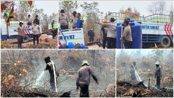 Regu 7 Satgas Karhutla Polresta Palangka Raya Pemadaman Lanjutan di Kereng Bangkirai