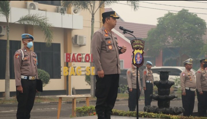 Amanat Apel Jam Pimpinan, Kapolresta Palangka Raya Tegaskan Hindari Segala Bentuk Pelanggaran