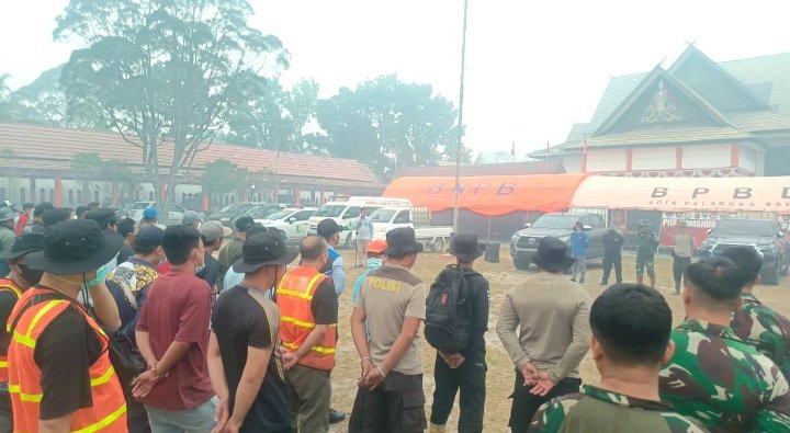 Tanggulangi Karhutla, Personel Satgas Polresta Palangka Raya Ikuti Ploting Penugasan