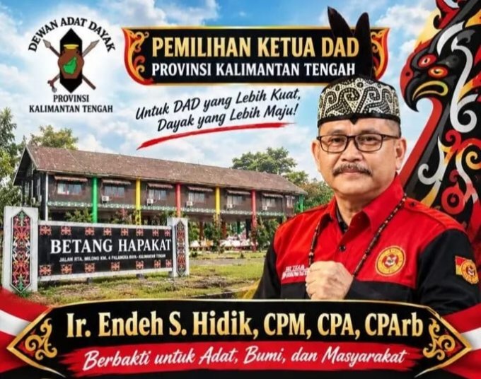 Maju Ketua DAD Kalteng, Endeh S. Hidik Usung Visi Dayak Bersatu dan Bermartabat