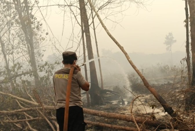Antisipasi Api Kembali Menyala, Satgas Karhutla Lanjutkan Pendinginan di Bukit Tunggal